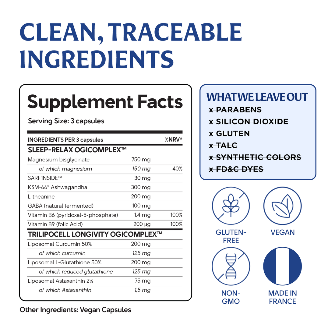 Supplement Facts — OGISLEEP® + Longevity