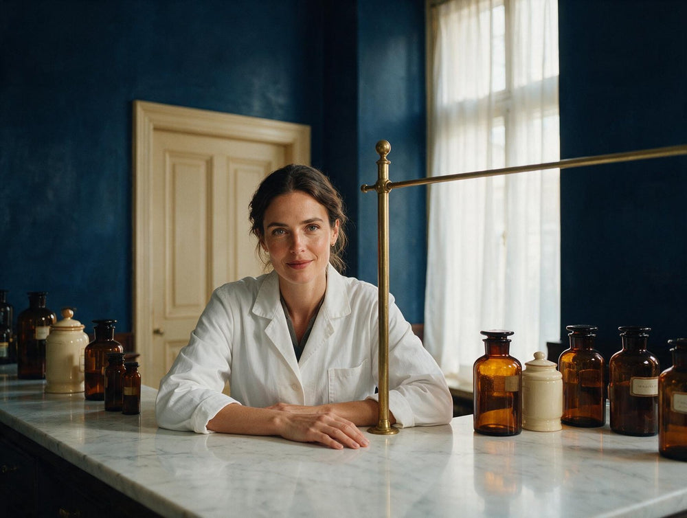An OGINÉA pharmacist at the counter